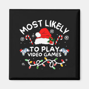Hoogstwaarschijnlijk Videogames Spelende Kerst Gam Magneet