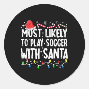 Hoogstwaarschijnlijk voetbal spelen met de Kerstma Ronde Sticker