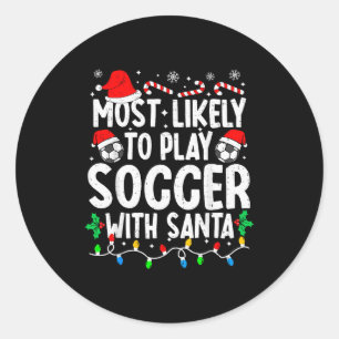 Hoogstwaarschijnlijk voetbal spelen met de Kerstma Ronde Sticker