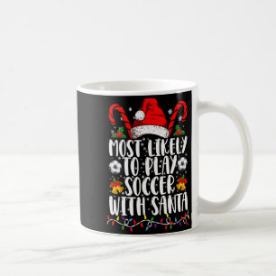 Hoogstwaarschijnlijk voetbal spelen met Kerstmis f Koffiemok