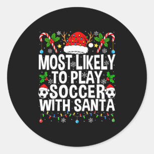 Hoogstwaarschijnlijk voetballen met de Kerstman Fu Ronde Sticker