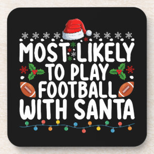 Hoogstwaarschijnlijk voetballen met Kerstman Kerst Bier Onderzetter