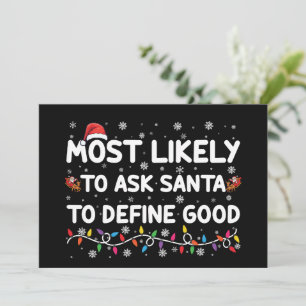 Hoogstwaarschijnlijk vraagt Santa om een goed kers Kaart