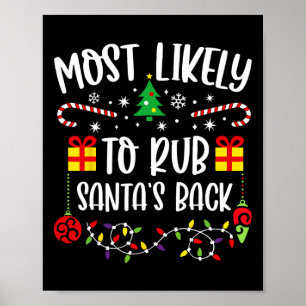 Hoogstwaarschijnlijk wrijven Santa's CK grappige k Poster