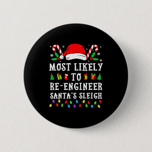 Hoogstwaarschijnlijk zal het slee van de kerstman  ronde button 5,7 cm
