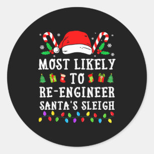 Hoogstwaarschijnlijk zal het slee van de kerstman  ronde sticker