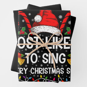 Hoogstwaarschijnlijk Zingen Elke Kerst Lied Kerstm Inpakpapier Vel