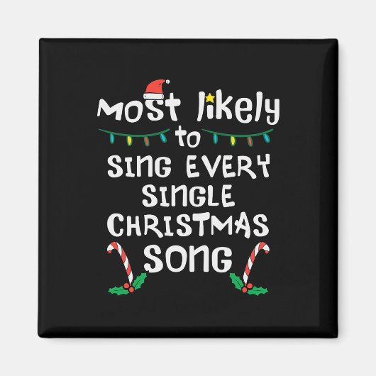 Hoogstwaarschijnlijk Zingen Elke Kerst Liedje Kers Magneet (Voorkant)