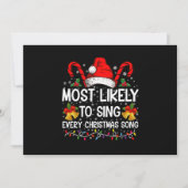 Hoogstwaarschijnlijk zingen elke kerstlied Kerstmi Kaart (Voorkant)