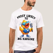 Hoogstwaarschijnlijk zingen Karaoke Funny Cruise S T-shirt (Voorkant)