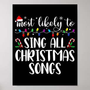 Hoogstwaarschijnlijk zingt de hele familie kerstli poster