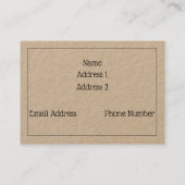 Hoogte: 8,9 x 6,4 cm Visitekaartje (Achterkant)