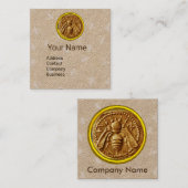 HOOGTE, BEEKEEPEN, BEEKEEPER Kraft Paper Vierkante Visitekaartje (Voorkant / Achterkant)