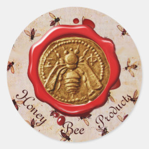 HOOGTE/BEEKEEPER RODE WAXSEAL RONDE STICKER