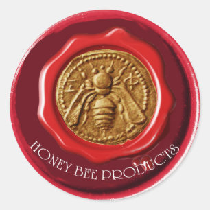 HOOGTE/BEEKEEPER RODE WAXSEAL RONDE STICKER