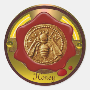 HOOGTE/BEEKEEPER RODE WAXSEAL RONDE STICKER