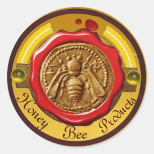 HOOGTE/BEEKEEPER RODE WAXSEAL RONDE STICKER