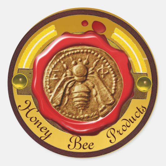 HOOGTE/BEEKEEPER RODE WAXSEAL RONDE STICKER (Voorkant)