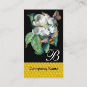 HOOGTE, BUTTERFLES EN WITTE ROSE MONOGRAM VISITEKAARTJE (Achterkant)