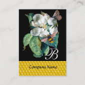 HOOGTE, BUTTERFLES EN WITTE ROSE MONOGRAM VISITEKAARTJE (Achterkant)