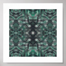 Hoogte Donkergroene Abstracte Aquarel Kunst Poster