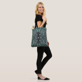 Hoogte Donkergroene Abstracte Aquarel Kunst Tote Bag (Op model)