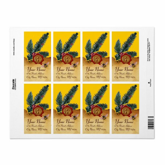 HOOGTE EN PIJNKANK, BEEKEEPER RODE WAXZEE ETIKET (Full Sheet)