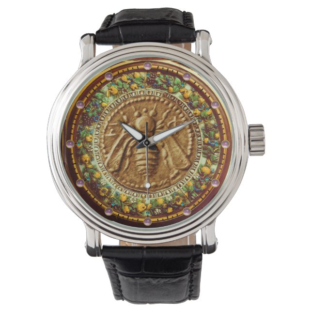 HOOGTE/GEEL GROENE FLORENTINE-VLOEISTONIJN HORLOGE (Voorkant)