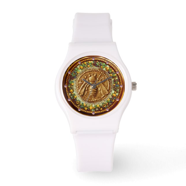 HOOGTE/GEEL GROENE FLORENTINE-VLOEISTONIJN HORLOGE (Voorkant)