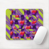 HOOGTE - lightgroene violette golven Muismat (Met muis)