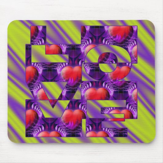 HOOGTE - lightgroene violette golven Muismat (Voorkant)