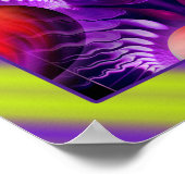HOOGTE - lightgroene violette golven Poster (Hoek)