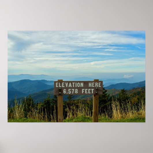 Hoogte op Mount Mitchell Poster (Voorkant)