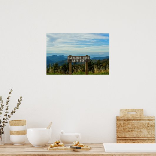Hoogte op Mount Mitchell Poster (Keuken)