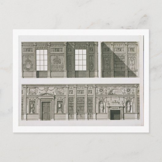 Hoogte van de bibliotheek in Syon House, c.1760-69 Briefkaart (Voorkant)