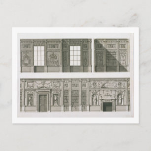 Hoogte van de bibliotheek in Syon House, c.1760-69 Briefkaart