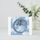 Hoogte van de hemel met boom, wolken, hemel, bel briefkaart (Staand voorkant)