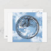 Hoogte van de hemel met boom, wolken, hemel, bel briefkaart (Voorkant / Achterkant)