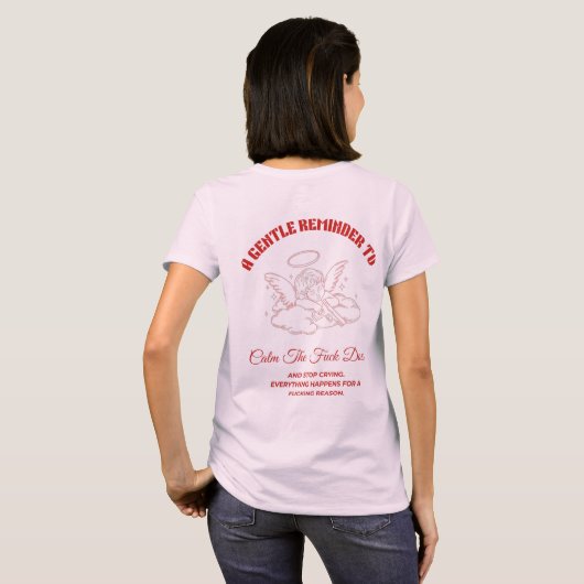Hoogte van de kersen - Schattige roze esthetisch T T-shirt (Achterkant volledig)