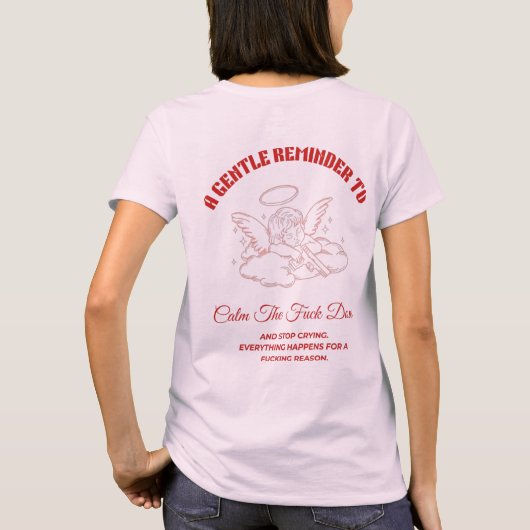 Hoogte van de kersen - Schattige roze esthetisch T T-shirt (Achterkant)
