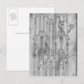 Hoogte van de toren van de kathedraal van Laon Briefkaart (Voorkant / Achterkant)