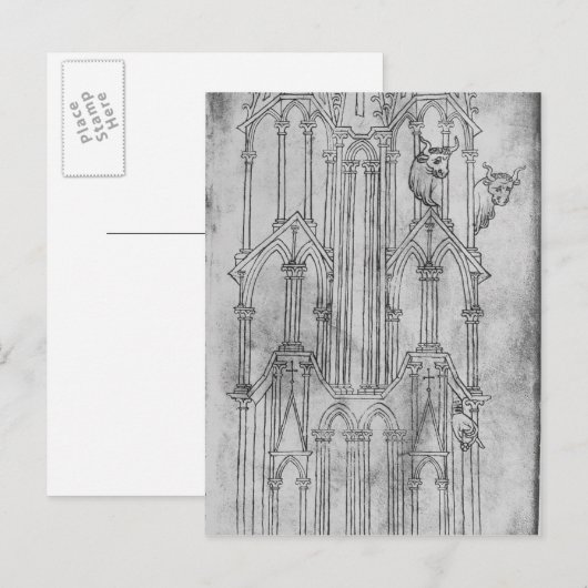 Hoogte van de toren van de kathedraal van Laon Briefkaart (Voorkant / Achterkant)