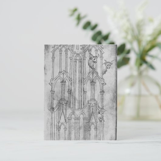 Hoogte van de toren van de kathedraal van Laon Briefkaart (Staand voorkant)