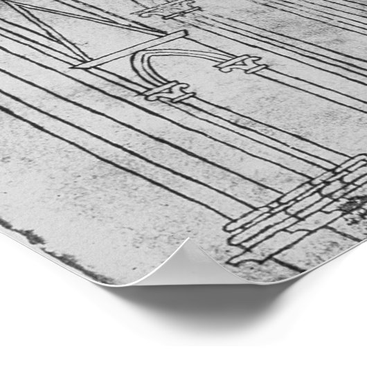 Hoogte van de toren van de kathedraal van Laon Poster (Hoek)