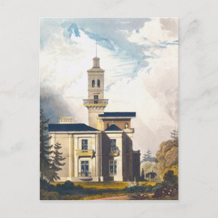 Hoogte van een Italiaanse villa of jachtpoel Briefkaart