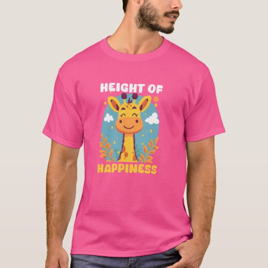 Hoogte van Happiness Design Giraffe T-shirt (Voorkant)