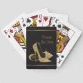 Hoogte zwarte en gouden kleuren speelkaarten (Achterkant)