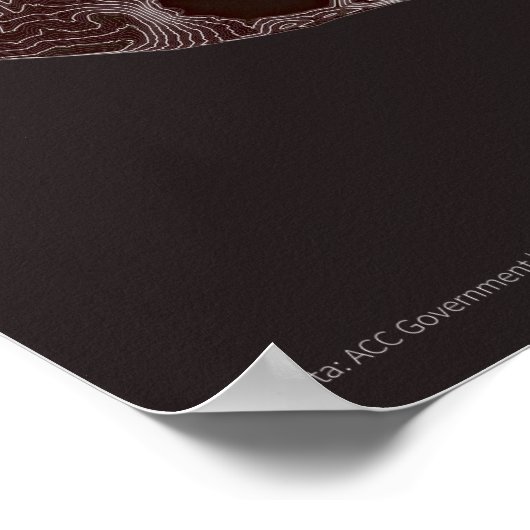 Hoogtemap van de campus van de Universiteit van Ge Poster (Hoek)