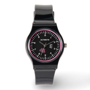 Hoogtemeter Lady Pilot Aviation Geek Horloge