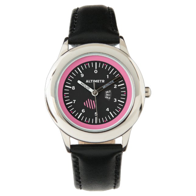 Hoogtemeter Lady Pilot Aviation Geek Horloge (Voorkant)